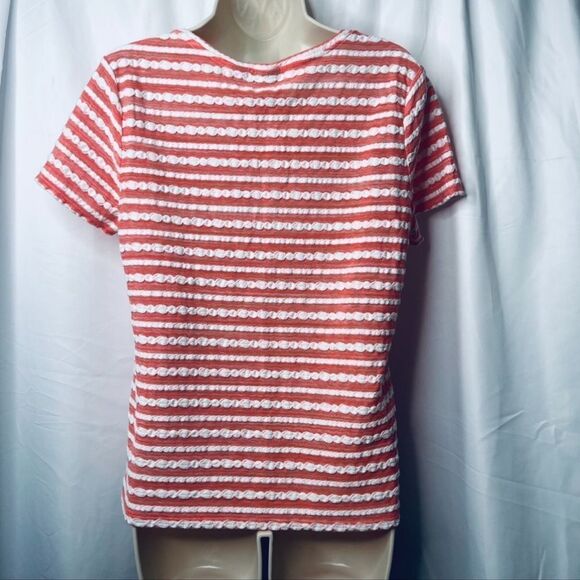 CHICOS pink/white Short sleeve top Size 1
 (Medium) lightweight top - Picture 6 of 10